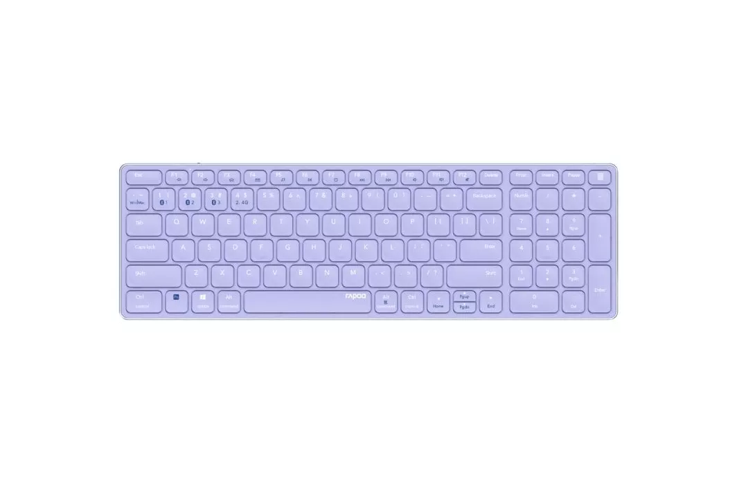 Teclado inalámbrico Rapoo E9700M compacto QWERTY aluminio lila numérico multisistema
