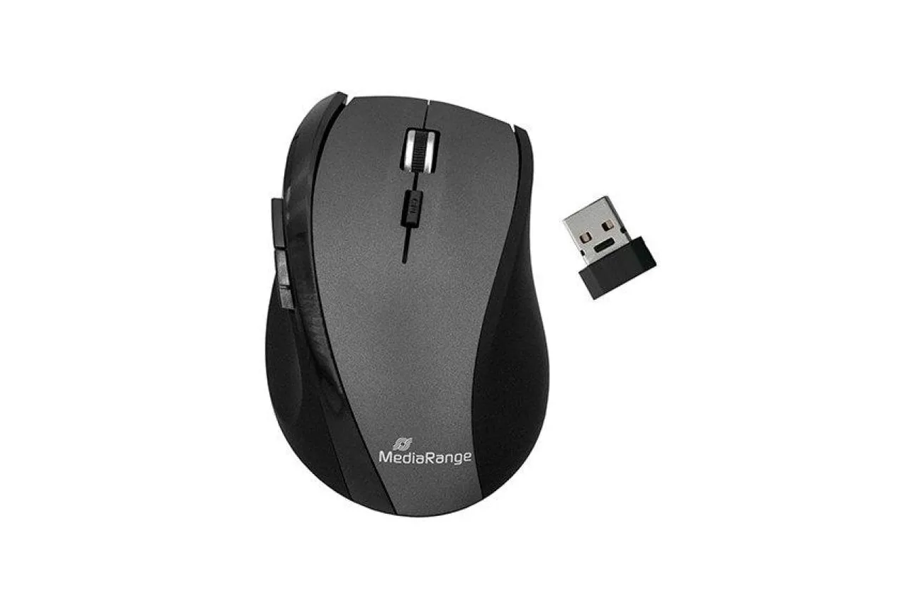 Ratón MediaRange inalámbrico 1600 DPI USB/Bluetooth 5 botones ergonómico