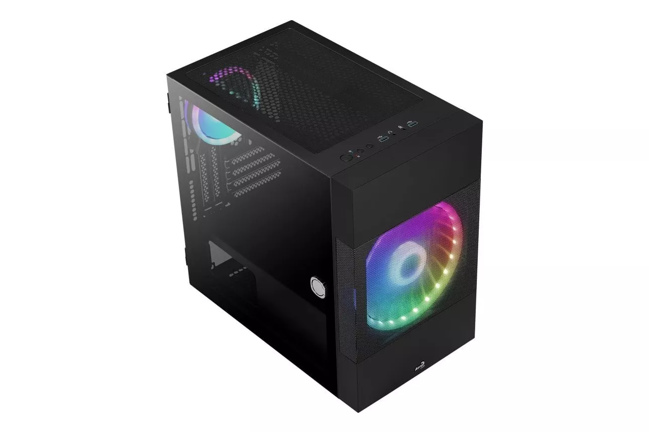 Aerocool Atomic ARGB Cristal Templado USB 3.0 Negra
