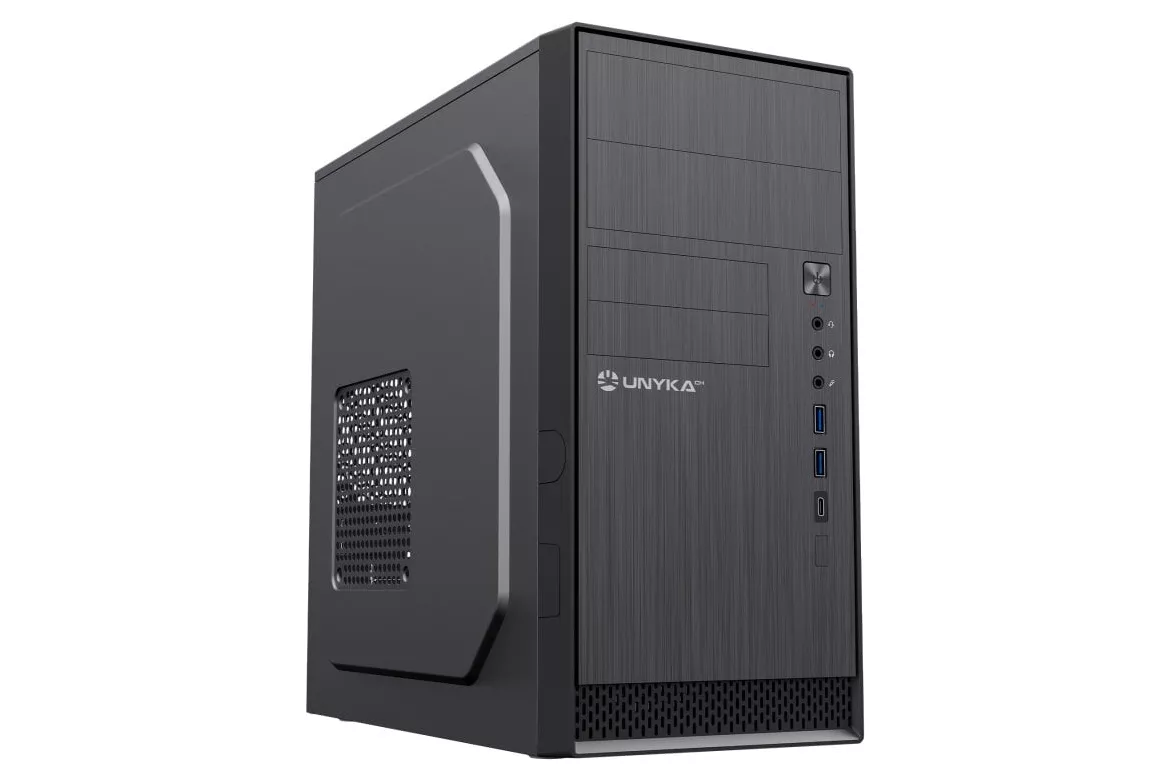 Caja Micro ATX UNYKAch AERO C12 V2 USB 3.0/Type-C Audio HD Negro 2,4kg