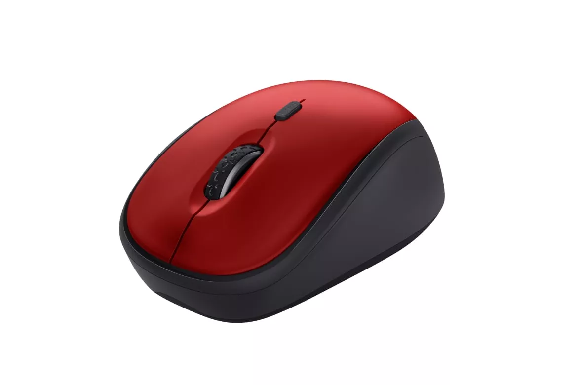 Ratón Trust inalámbrico 1600 DPI silencioso reciclado mano derecha rojo