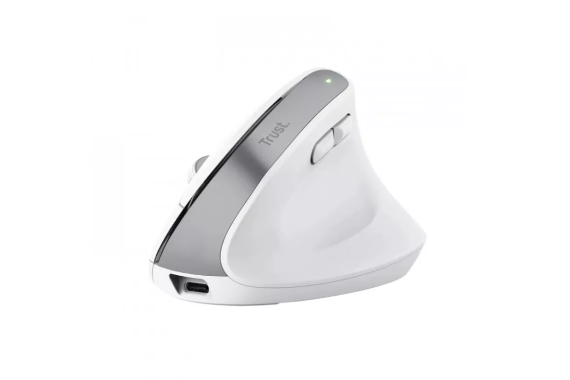 Ratón Trust inalámbrico vertical 2400 DPI batería recargable materiales reciclados extras programables