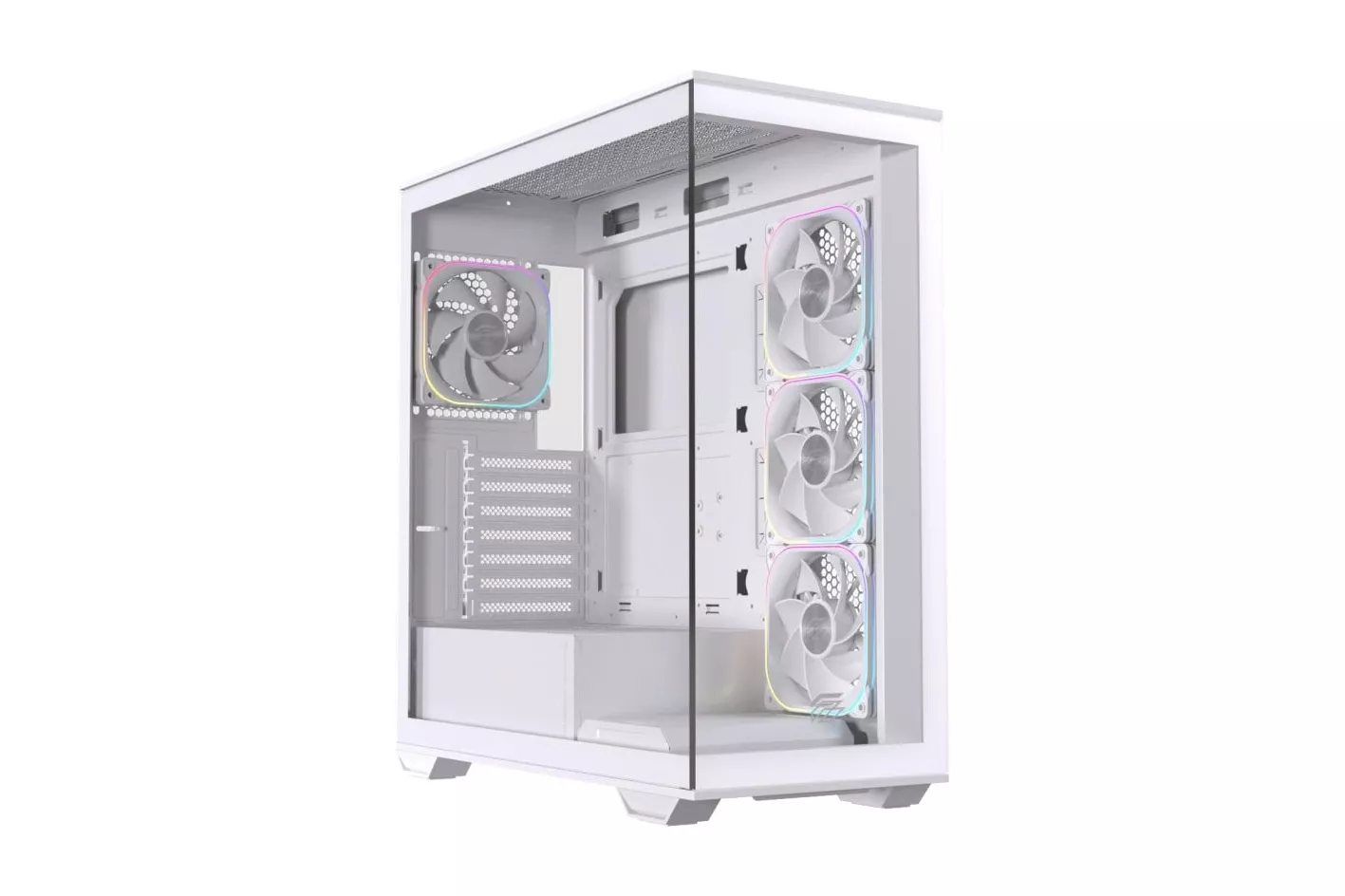 Torre Einarex Prisma S700 RGB White Cristal Templado, Soporte 9 Ventiladores, ATX, Midi Tower