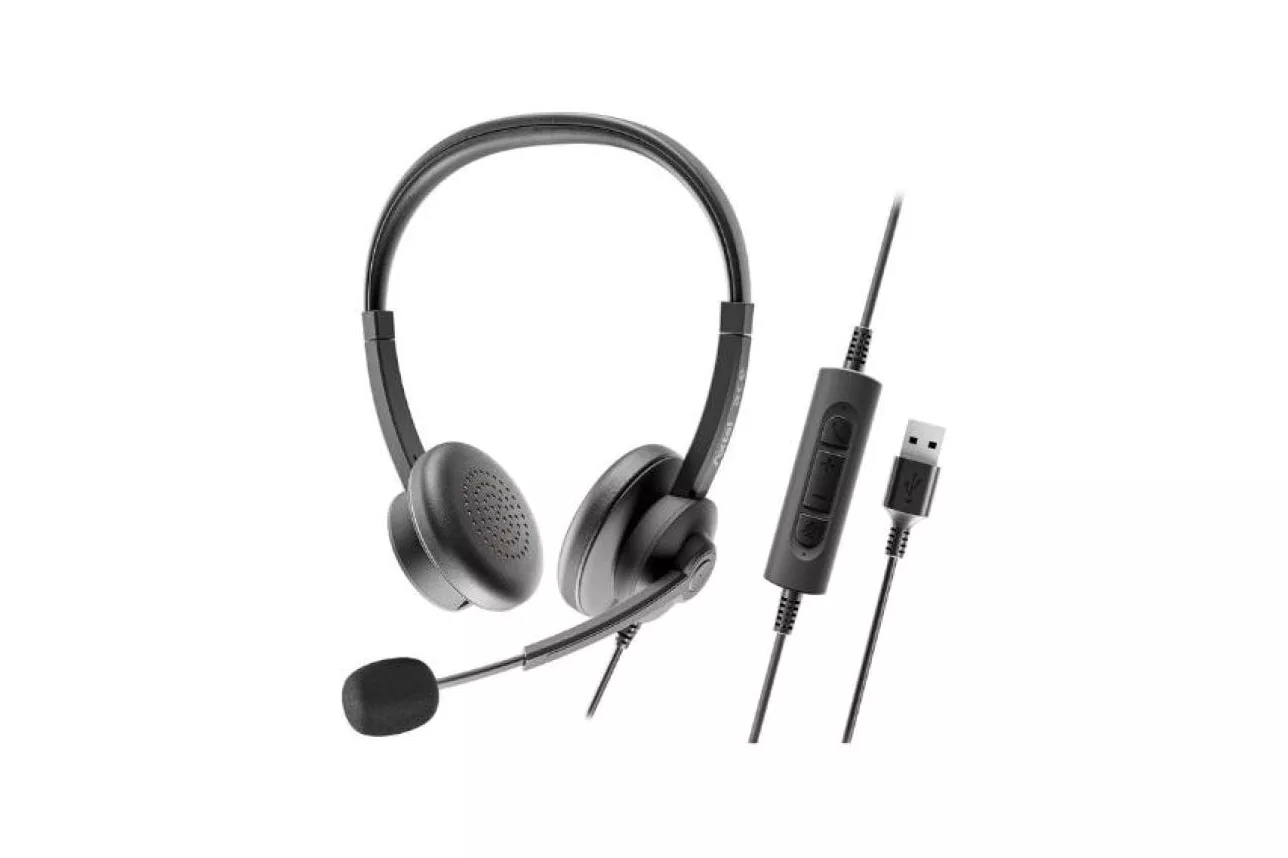 Auriculares Axtel con cable USB-A/USB-C y micrófono para oficina y llamadas