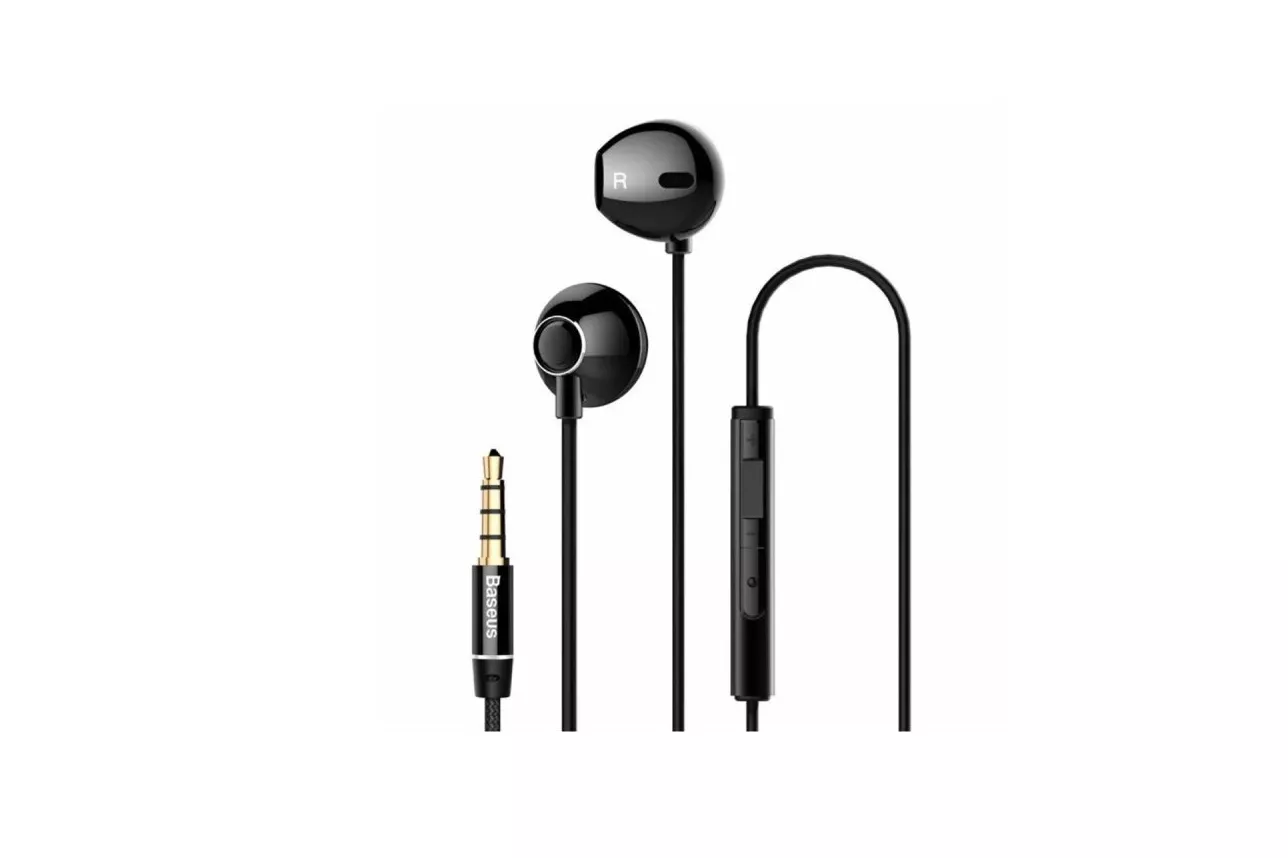 Auriculares Baseus con cable Jack 3.5mm y diseño ergonómico para llamadas y música