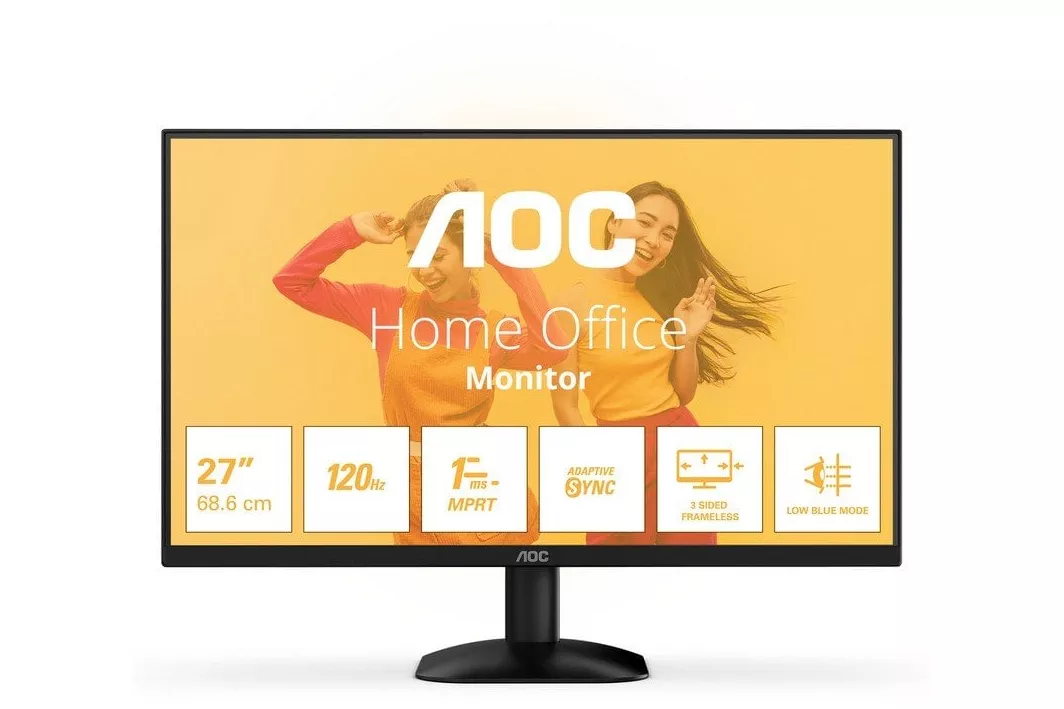 Monitor AOC 27″ 1080p 120Hz VA FreeSync sin Marco FlickerFree Low Blue Light