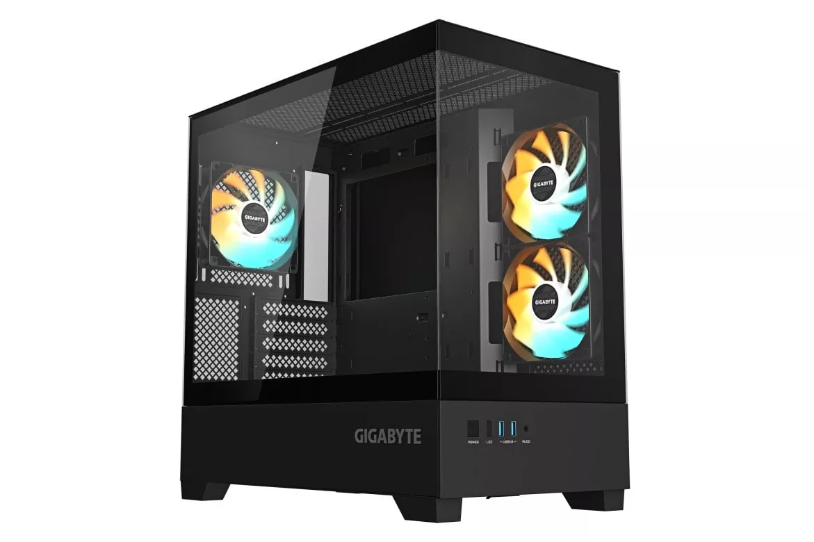 Caja PC Gigabyte C201 Panoramic Negra ATX Cristal Templado RGB 3 Ventiladores