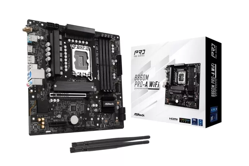 Placa Base Asrock B860 Micro ATX LGA 1851 B860M Pro-A WiFi DDR4 PCIe Ethernet HD