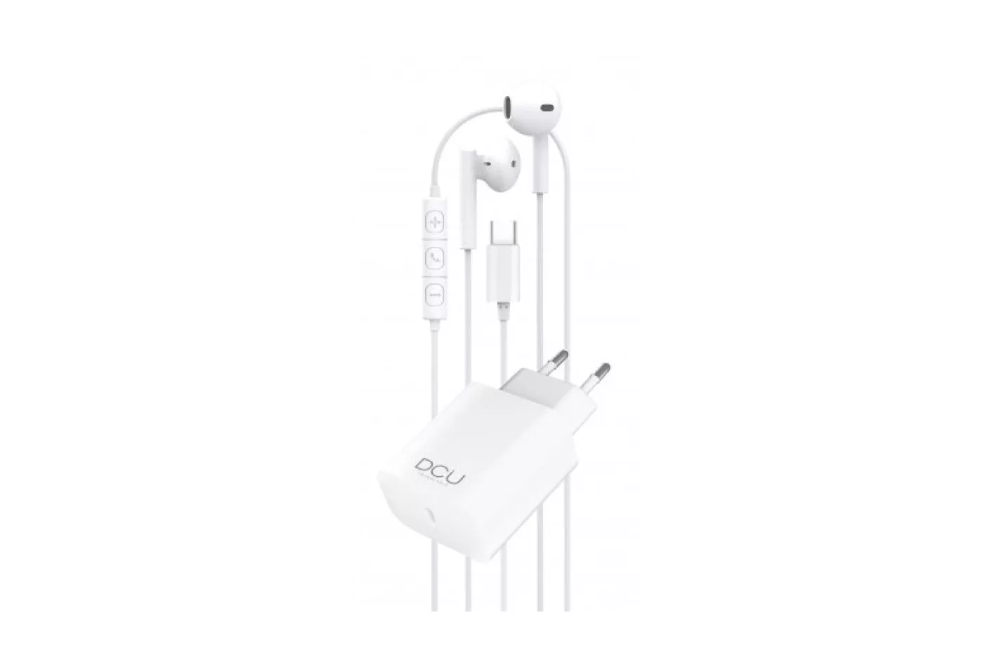 Auriculares DCU Tecnologic con cable USB-C con micrófono y cargador Power Delivery 20W
