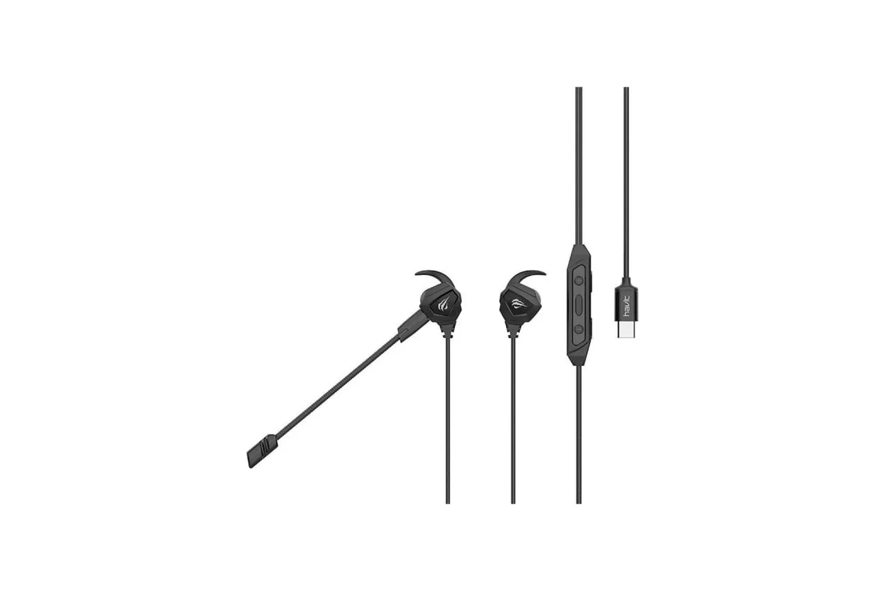 Auriculares Havit con cable y cancelación de ruido, doble micrófono y modos de sonido