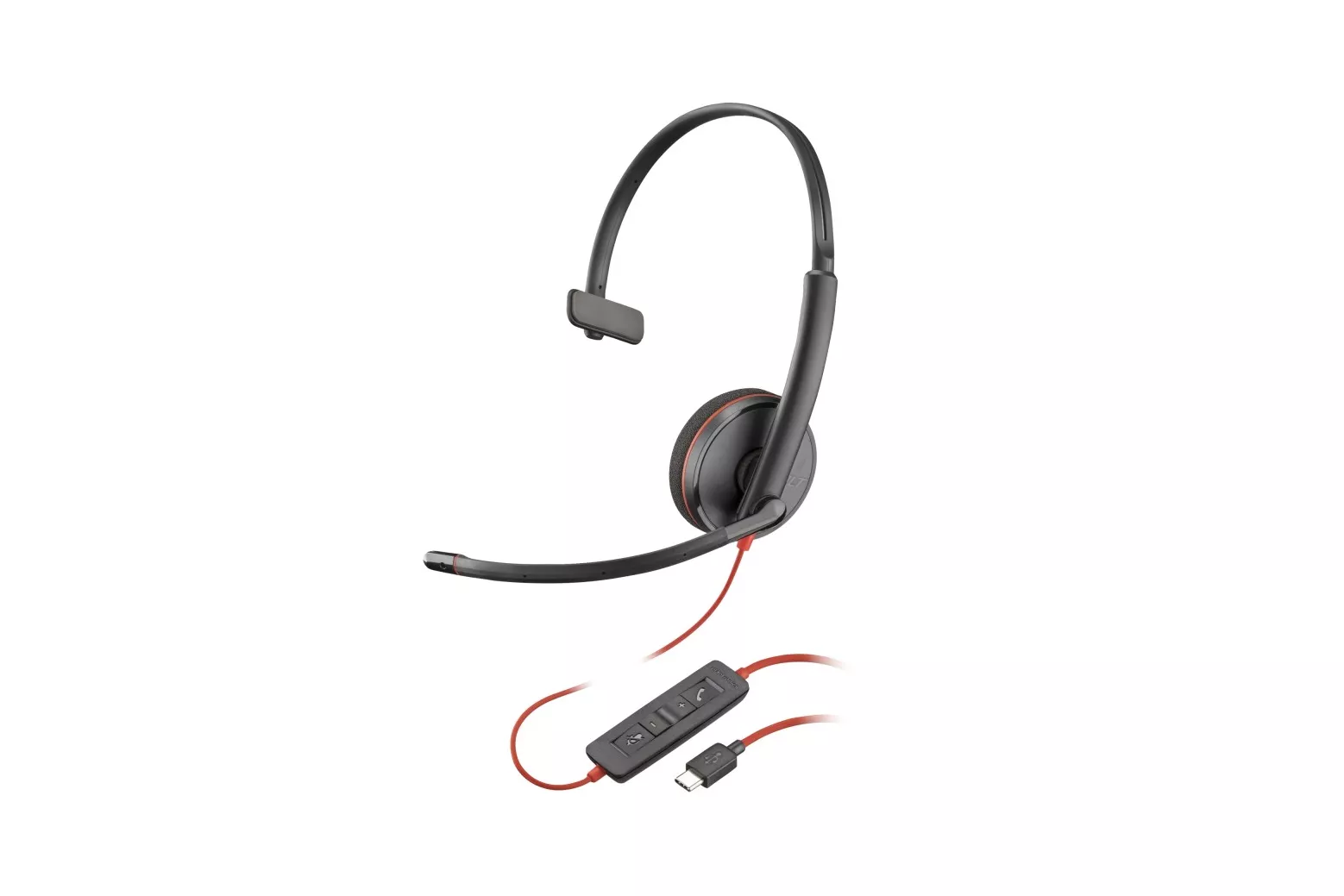 Auriculares Poly con cable USB-C y USB-A Micrófono Monoaural Supraaural