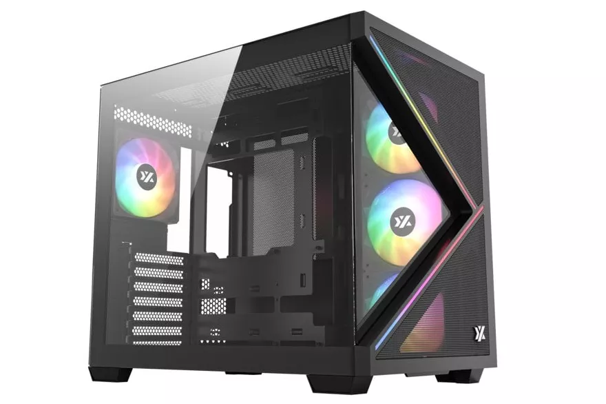 Caja ATX XYZ QUBEX Vidrio Templado ARGB USB-C Cubic Mesh Negra/Blanca