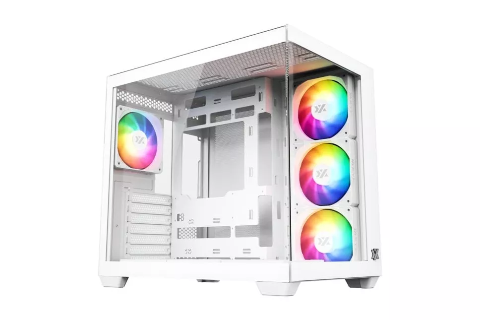 Chasis Gaming XYZ Tesseract X ATX Vidrio Templado 7 Ventiladores ARGB USB-C Dual Cámara