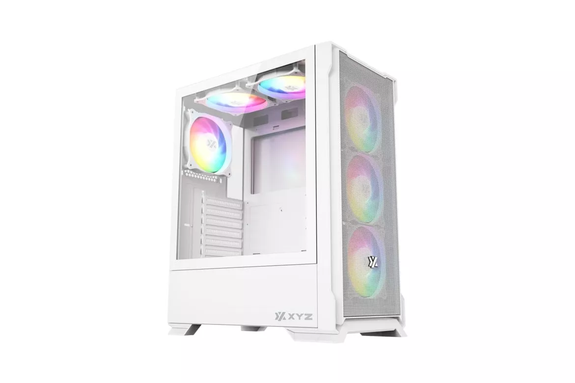 Torre XYZ AIRONE 300 X Mesh 6x120mm ARGB Vidrio Templado ATX/USB-C Negra/Blanca