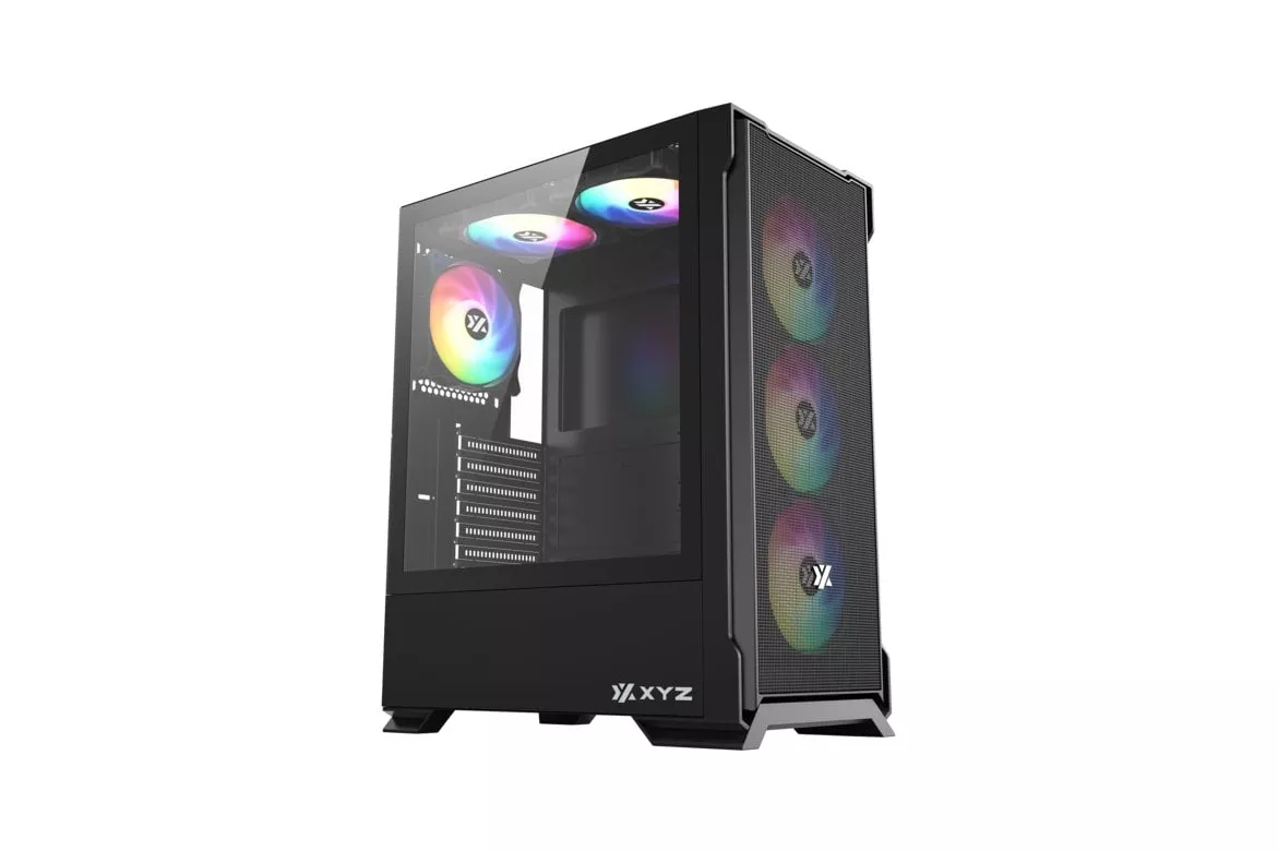 Torre XYZ AIRONE 300-X Mesh 6x120mm ARGB Cristal Templado ATX Blanco/Negro