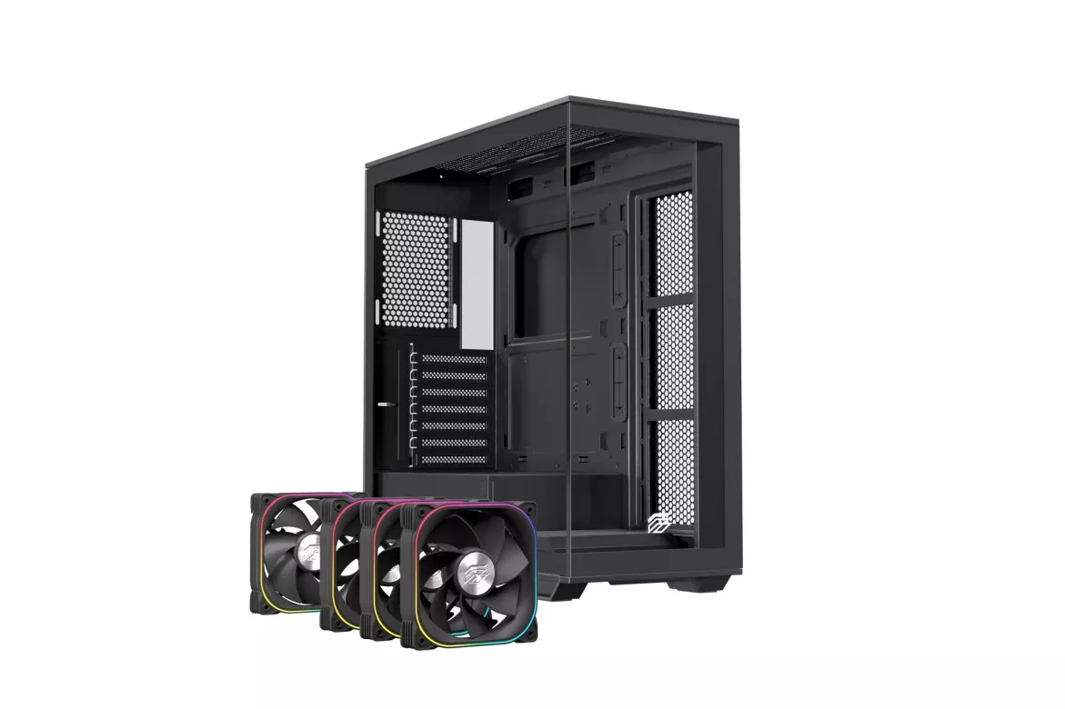 Torre PC Einarex PRISMA S700 RGB Black Cristal Templado ATX 9 Ventiladores Soporte 360mm