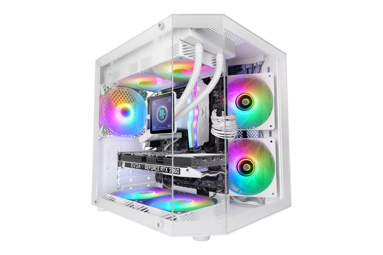 Mars Gaming Mc-3tlite Caja Gaming Microatx Triple Cristal Templado Ventilador Frgb 120mm Blanco
