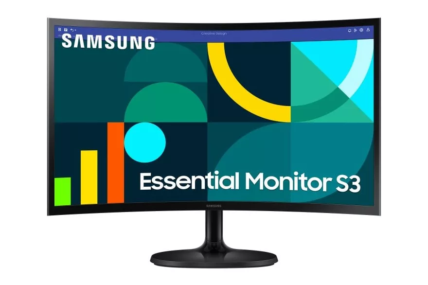 Monitor Samsung 24″ 1080p 100Hz VA Curvo Protección Ocular Modo Juego Negro