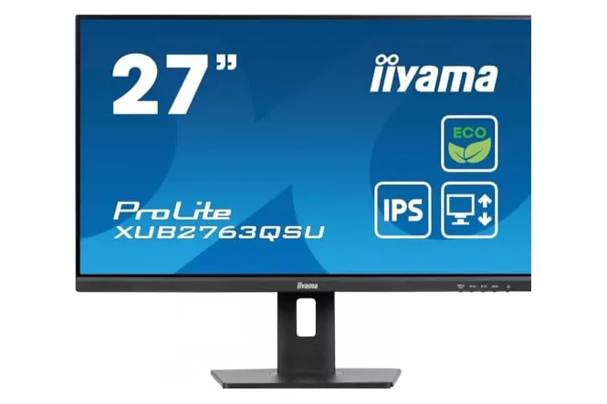 Monitor iiyama ProLite XUB2763QSU-B1 27″ QHD 100Hz IPS Eye Safe Hub USB Altura Ajustable