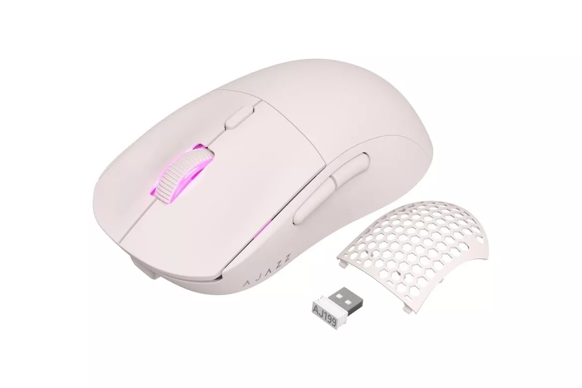 Ratón AJAZZ inalámbrico 26000 DPI Rosa Azúcar PTFE programmable 6 botones