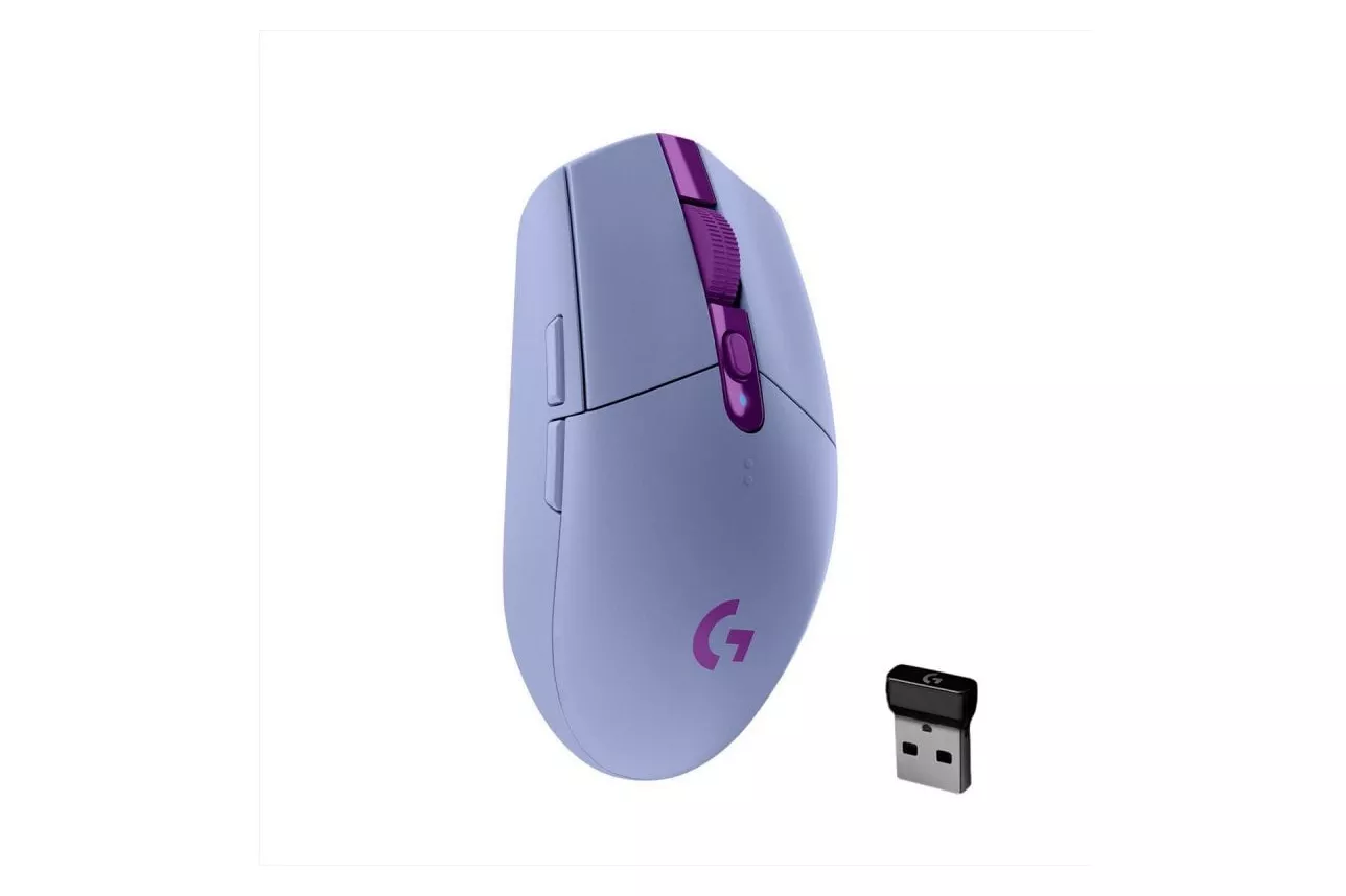 Ratón Logitech inalámbrico 12000 DPI RGB LIGHTSPEED 6 botones programables lila