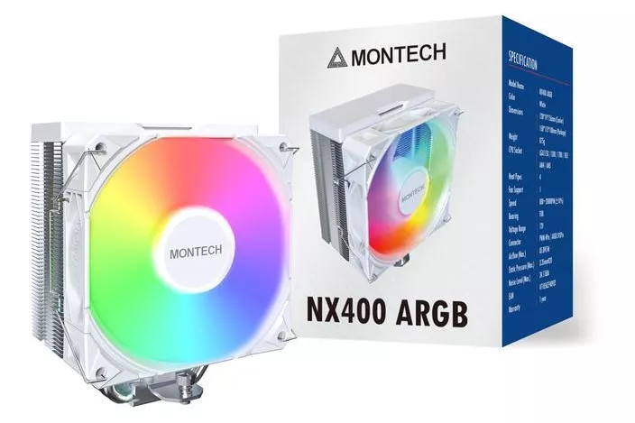 Cooler CPU Montech NX400 120mm Blanco ARGB