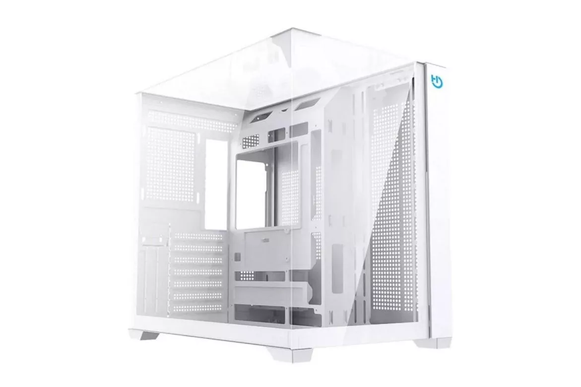 Caja Hiditec SKY Semitorre ATX Triple Cristal Templado RGB Plata 7 Ventiladores Panel USB-C