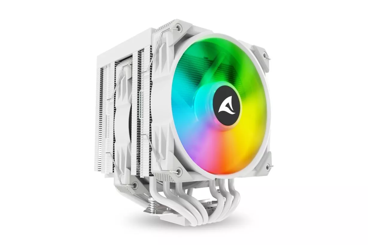 Refrigeración Aire Sharkoon Multisocket 120mm A60 RGB Blanco Dual Tower 260W PWM