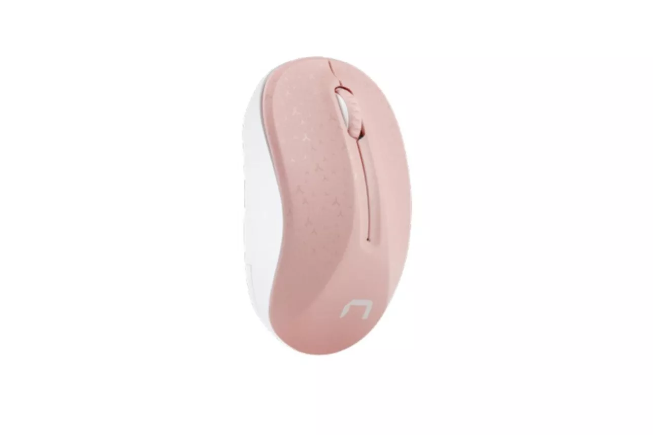 Ratón NATEC inalámbrico 1600 DPI ambidiestro rosa/blanco con rueda de desplazamiento