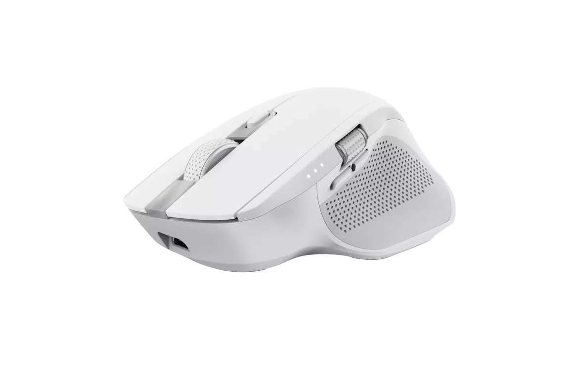 Ratón Trust inalámbrico 3200 DPI recargable multidispositivo botones silenciosos blanco