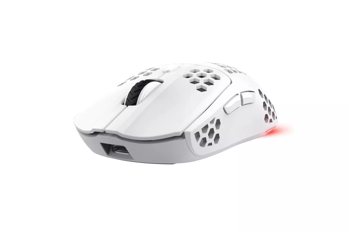 Ratón Trust inalámbrico 4800 DPI RGB ultraligero blanco 6 botones