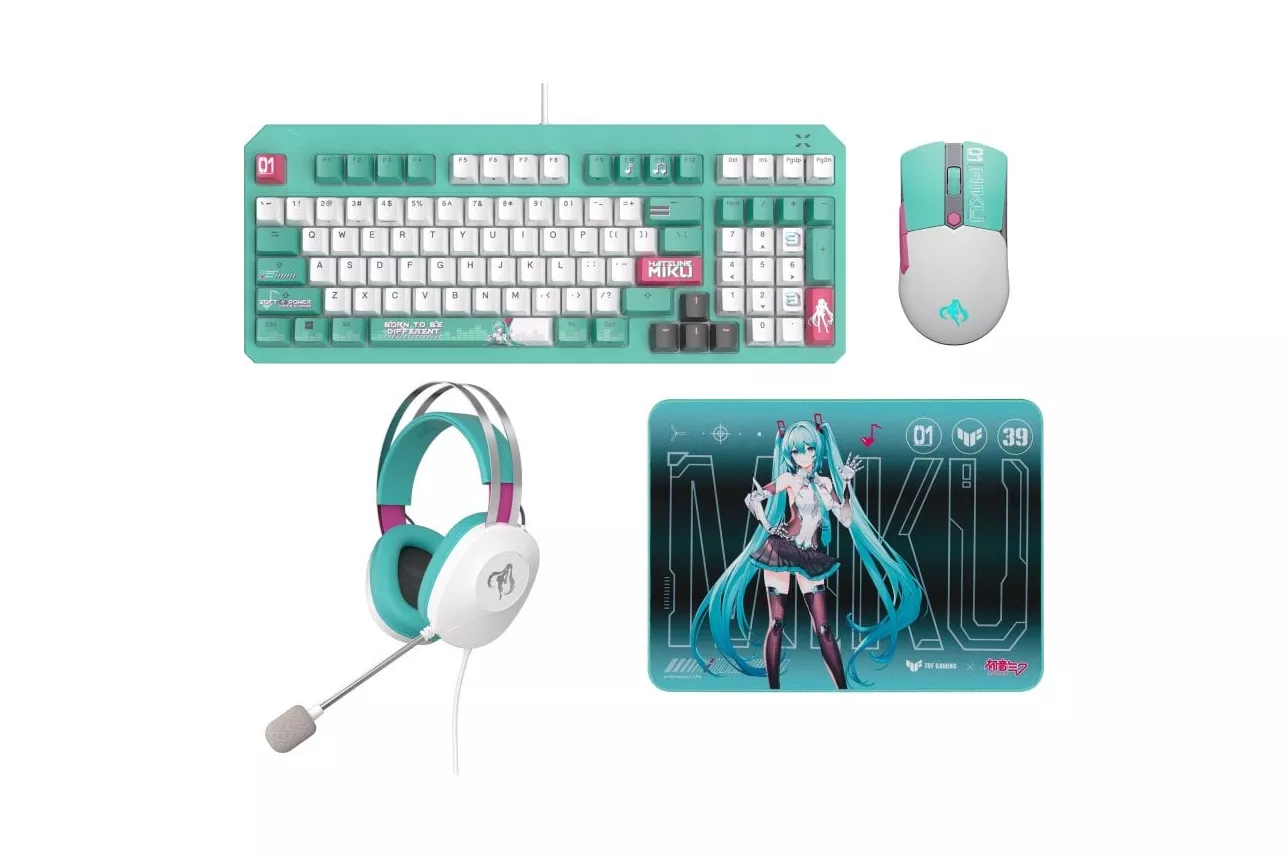 ASUS TUF GAMING K3 GEN II Hatsune Miku Teclado + Auriculares + Ratón P521 + Alfombrilla