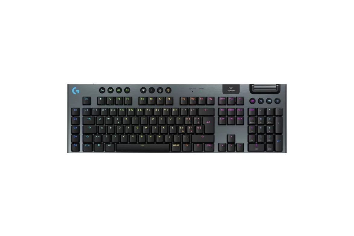 Teclado mecánico Logitech G915 X LIGHTSPEED Layout QWERTY retroiluminado inalámbrico y alámbrico