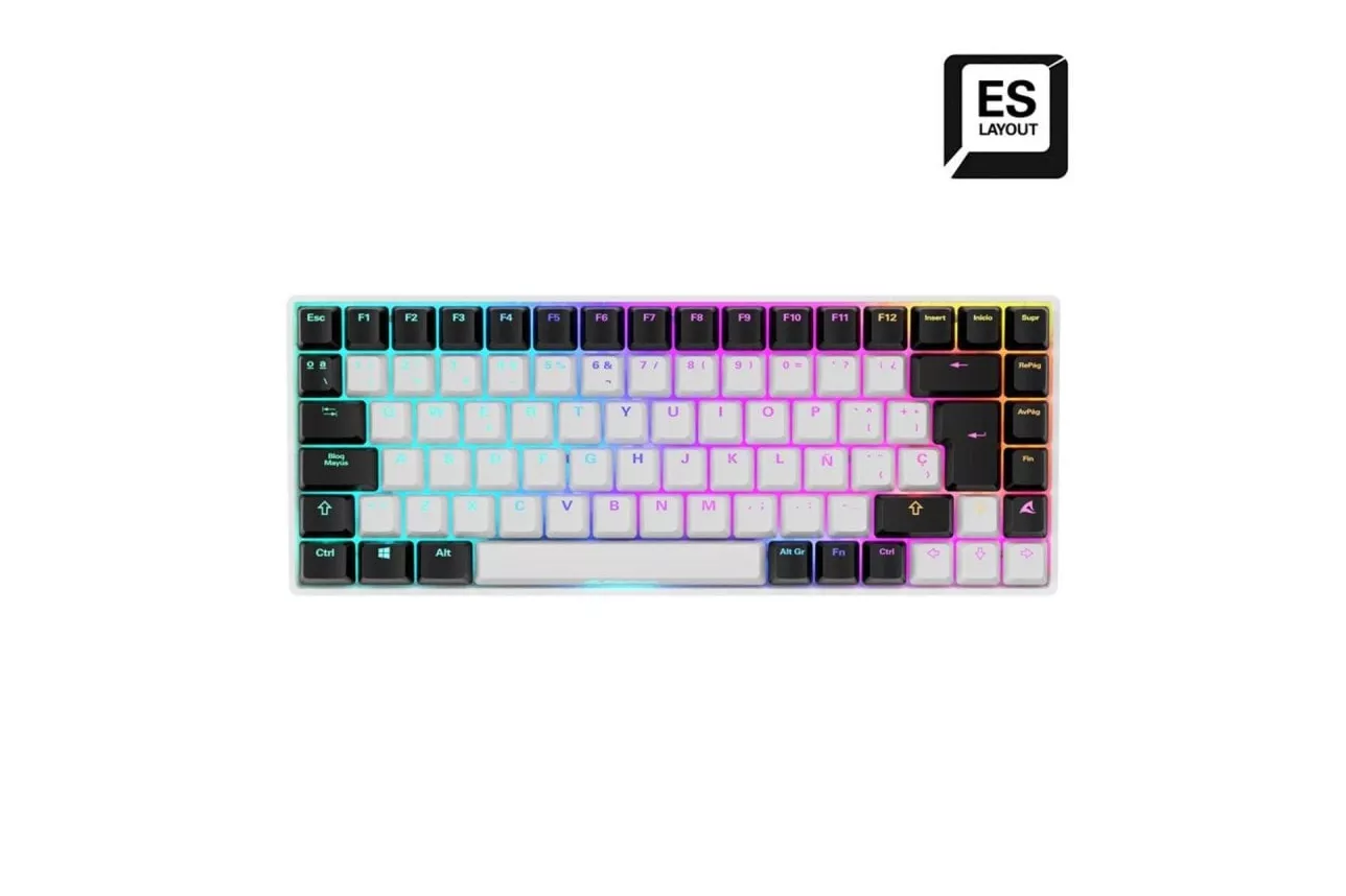 Teclado mecánico Sharkoon SKILLER SGK50 S3 Layout QWERTY Blanco RGB 75%