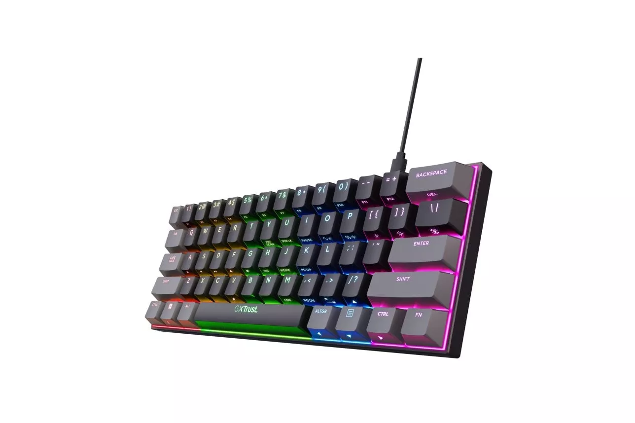 Teclado mecánico Trust GXT 867 Acira Layout ES retroiluminado RGB 60%