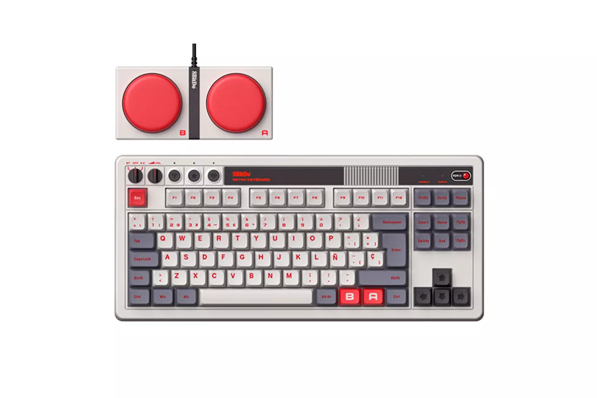 Teclado 8BitDo Retro ISO-ES Switch Kailh Box White V2 Blanco