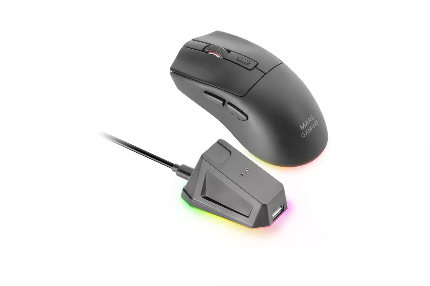 Mars Gaming Mm-t3 Ratón Inalámbrico Rgb Óptico Bluetooth 5.0 14400 Dpi Switches Huano Negro