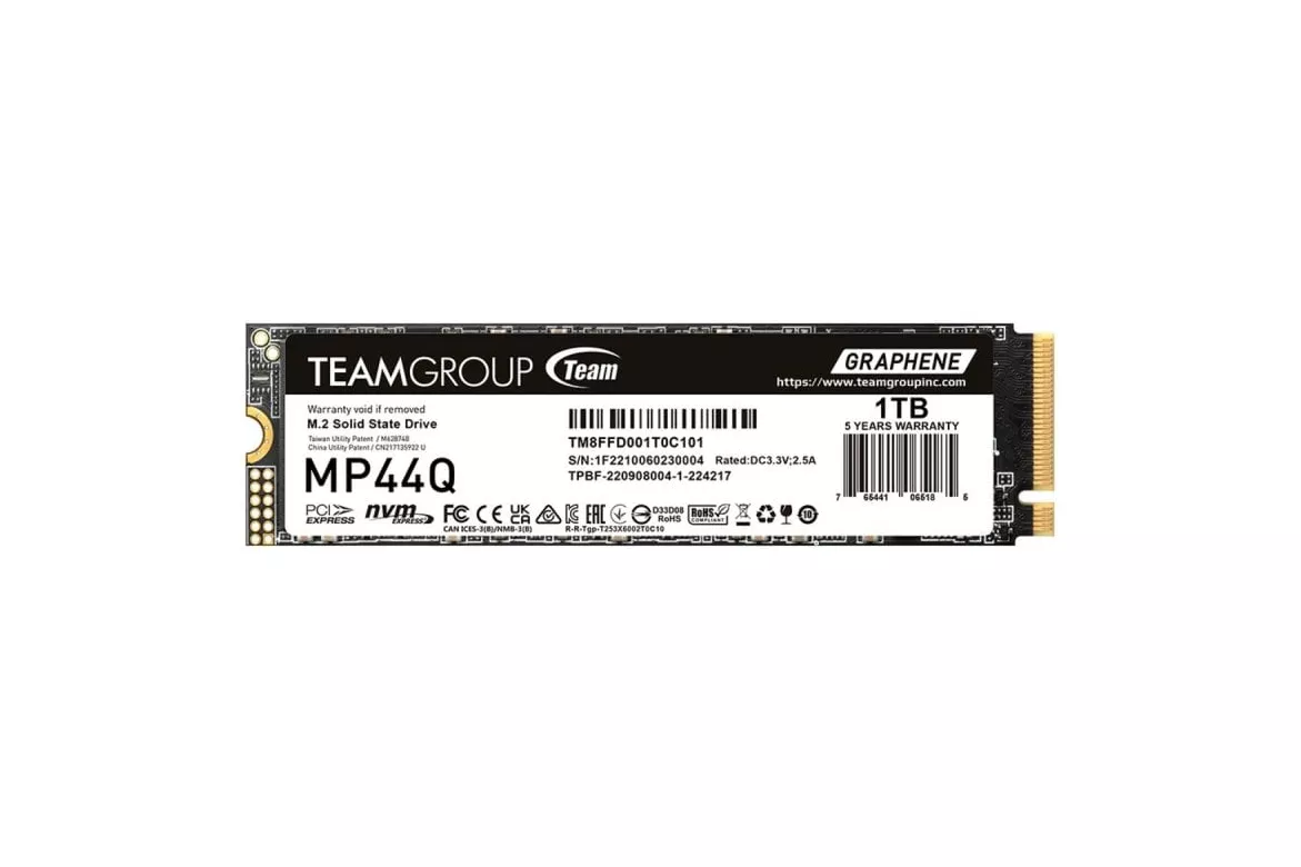 Disco Duro Team Group 2TB M.2 SSD NVMe MP44Q Alto Rendimiento para PC y Portátil