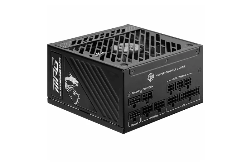 Fuente de Alimentación MSI 1250W 80PLUS Gold MPG A1250GS PCIE5 Modular Protecciones Avanzadas