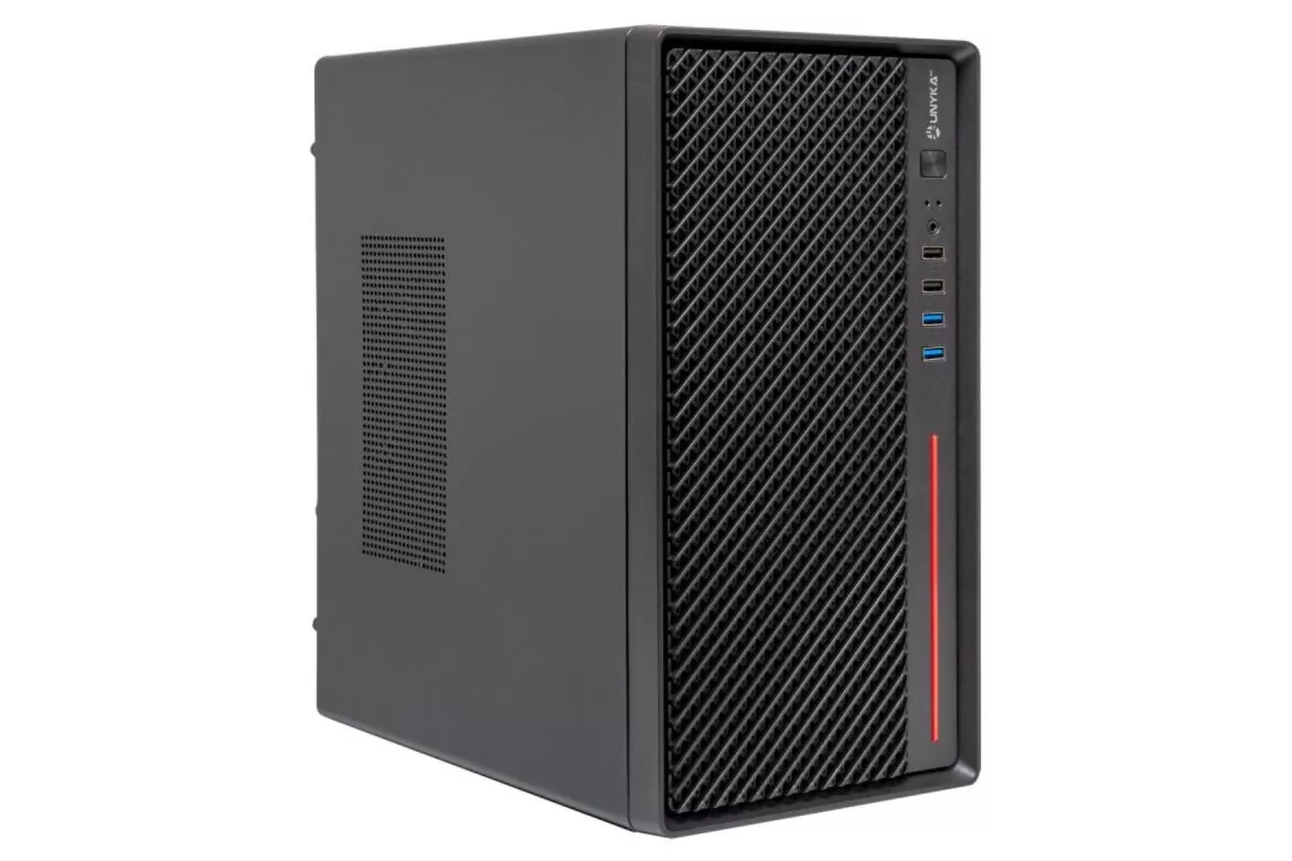 Chasis UNYKAch NUMEN 300 PRO Micro ATX Negro Rojo 4x USB Soporte VGA 250mm