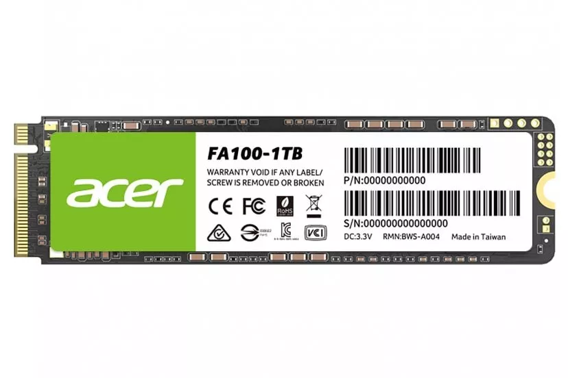 Acer FA100 SSD 1TB M.2 PCIe Gen3 NVMe