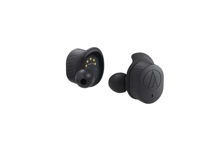 Auriculares Audio-Technica inalámbricos Bluetooth con micrófono y diseño deportivo negro
