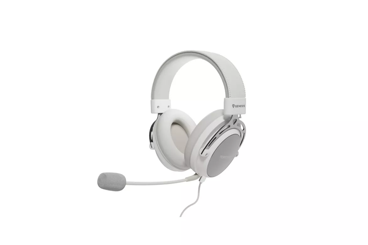 Auriculares Genesis con cable 53mm micrófono desmontable ligeros blancos para gaming