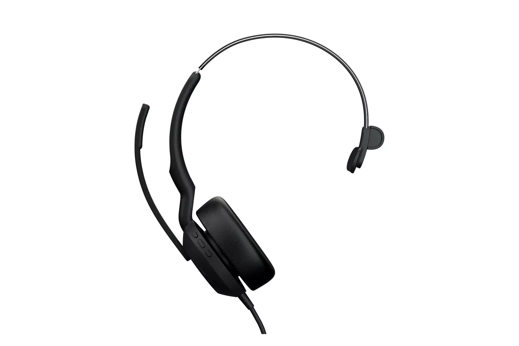 Auriculares Jabra con cable, cancelación activa de ruido, micrófono retráctil, negro