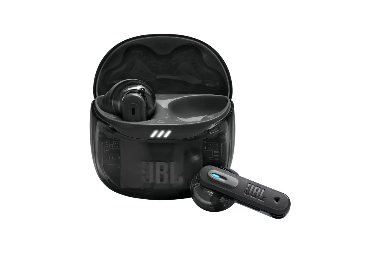 Auriculares JBL inalámbricos Bluetooth 5.3 con Cancelación de Ruido y Micrófono Negro Transparentes