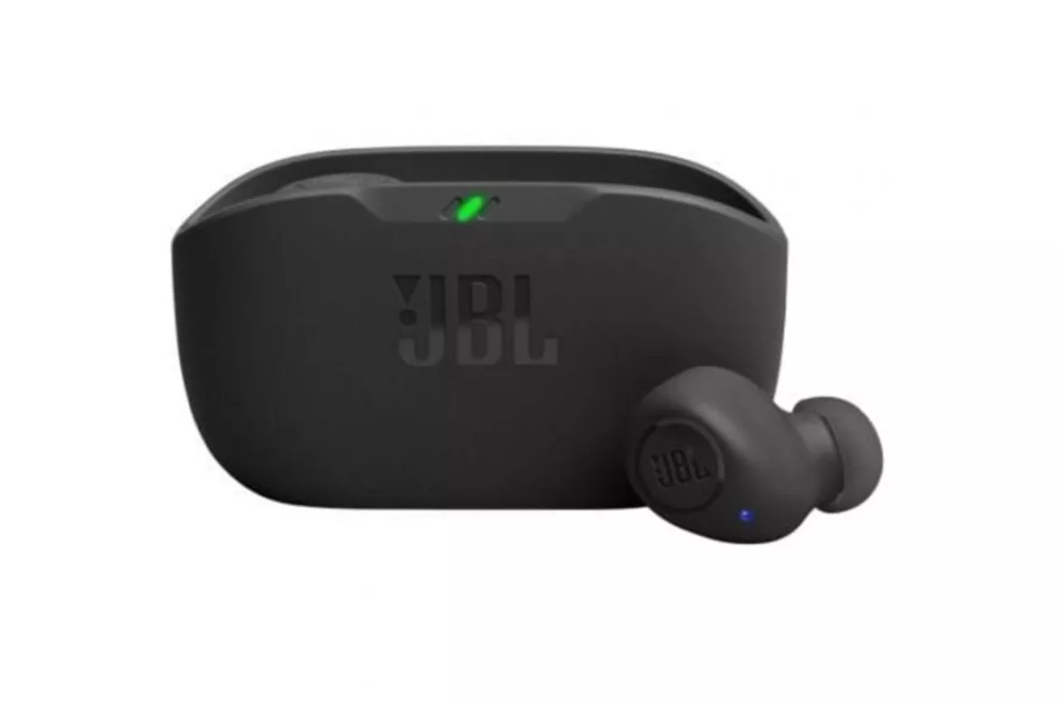 Auriculares JBL inalámbricos Bluetooth Vibe Buds con micrófono, Deep Bass y resistencia IP54 negros