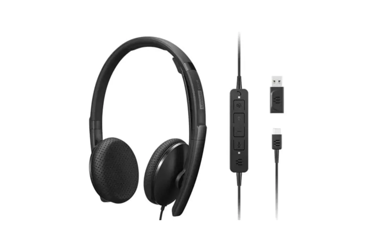 Auriculares Lenovo con cable negro, frecuencia 20-20000 Hz, diseño ligero 137 g