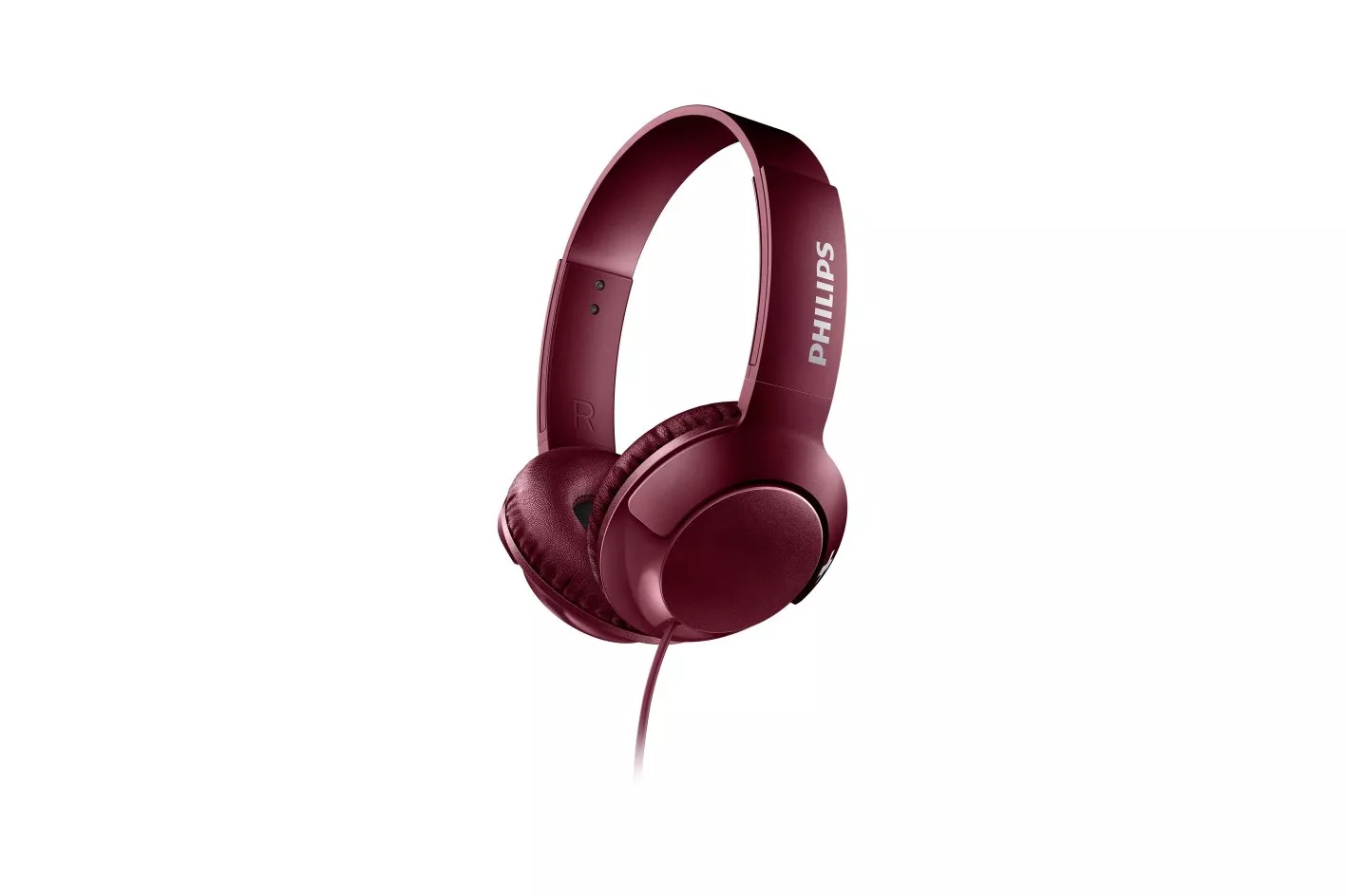 Auriculares Philips con cable BASS+ Graves potentes circumaurales color rojo, plegables