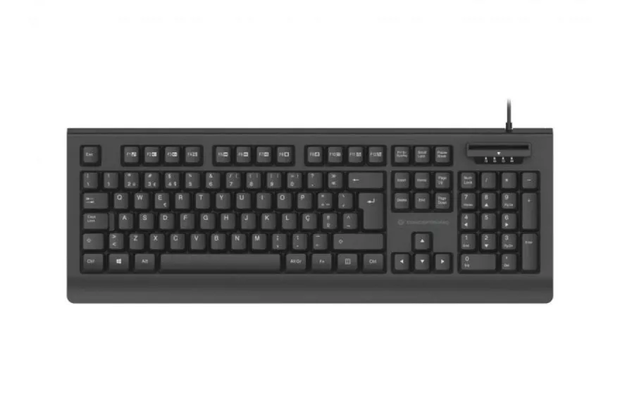 Teclado Conceptronic KAYNE01ES Completo 100% QWERTY Español USB Lector Tarjetas Negro