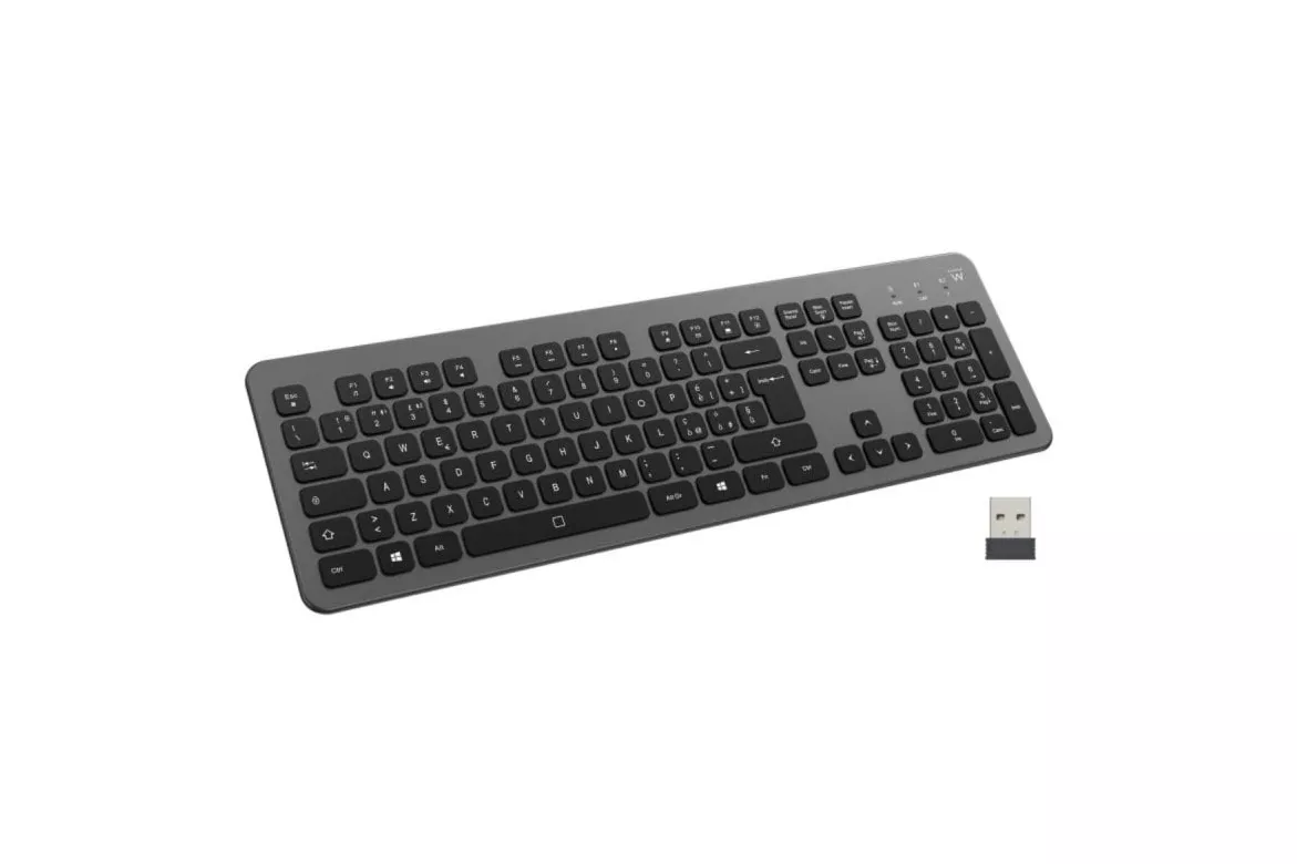 Teclado Ewent EW3296 Inalámbrico Bluetooth Completo Retroiluminado Bajo Perfil Negro/Gris